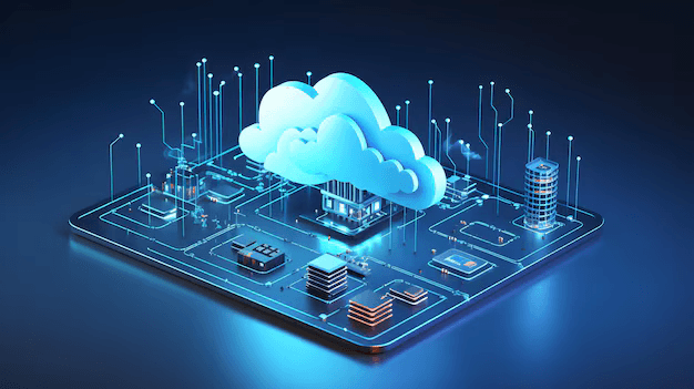 Cloud computing infrastructure technology illustration