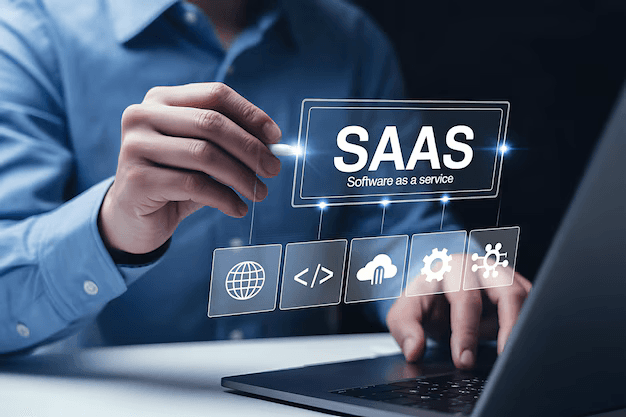 SaaS platform architecture cloud infrastructure illustration